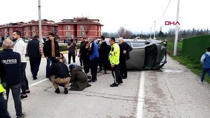 ALKOLLÜ SÜRÜCÜNÜN KULLANDIĞI OTOMOBİL TAKLA ATTI 5 YARALI