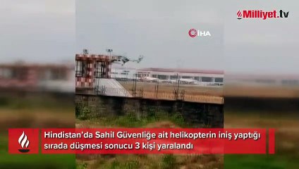 Hindistan’da helikopter iniş yaptığı sırada düştü