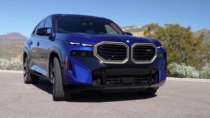 The first-ever BMW XM Exterior Design in Blue-Silverstone-Gold