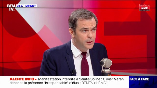 Olivier Véran juge irresponsable la présence d'élus à la manifestation interdite de Sainte-Soline