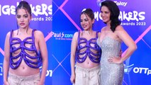 Urfi Javed Neend में पहुंचीं Award लेने, Revealing Outfit में Sunny Leone संग दिए Pose, Viral Video