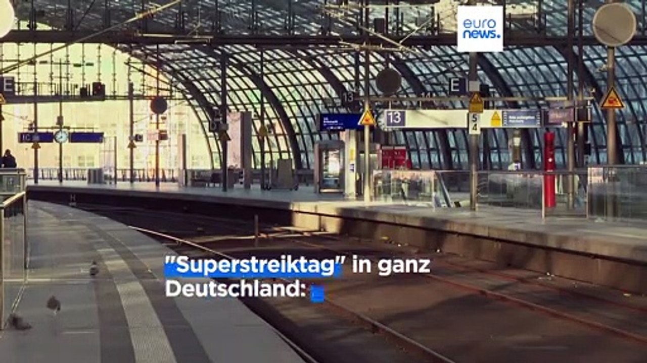 'Superstreiktag' in ganz Deutschland: Züge, Busse und Flugzeuge stehen still