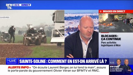 Pour Jean-Christophe Couvy, secrétaire national du syndicat Police FO, à Sainte-Soline, "l'usage disproportionné de la force" venait des manifestants