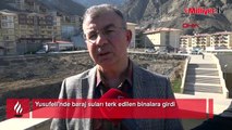 Yusufeli’nde baraj suları terk edilen binalara girdi