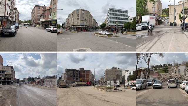 Kentin deprem öncesi ve sonrası görüntüleri dehşete düşürdü