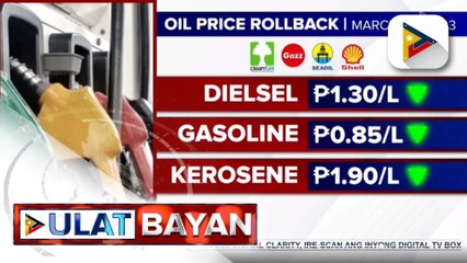 Panibagong rollback sa presyo ng produktong petrolyo, ipatutupad