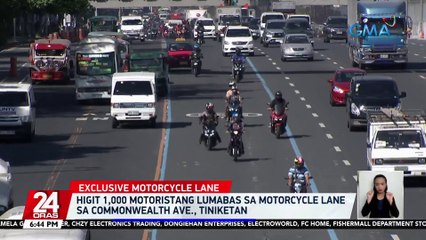 Higit 1,000 motoristang lumabas sa motorcycle lane sa Commonwealth Ave., tiniketan | 24 Oras