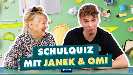 Janek und Oma Uschi drücken die Schulbank