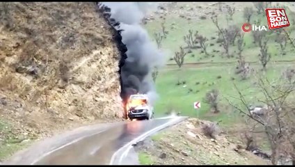 Şırnak'ta beton mikseriyle ambulans çarpıştı: Alev aldı
