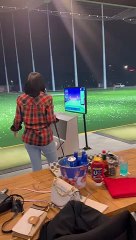 Girl's Golf Swing Sweeps Her Off Her Feet