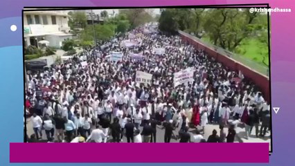 झुंझुनू:राइट टू हेल्थ बिल का विरोध, झुंझुनू जिले से पहुंचे 1500 चिकित्सक