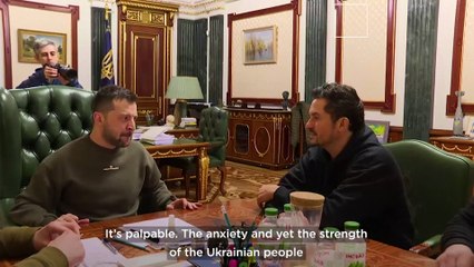 Watch the moment Orlando Bloom met President Volodymyr Zelenskyy in Kyiv