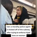 İran'da metroda kadınların başörtüsünü kontrol eden ahlak polisi, kadınlar tarafından defedildi