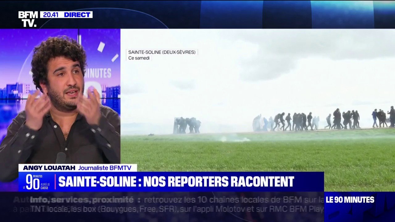 Sainte-Soline: "Au début, des petits groupes ont tenté une percée et plus ils s'approchaient, plus les forces de l'ordre commençaient à faire usage de la force": notre journaliste Angy Louatah raconte