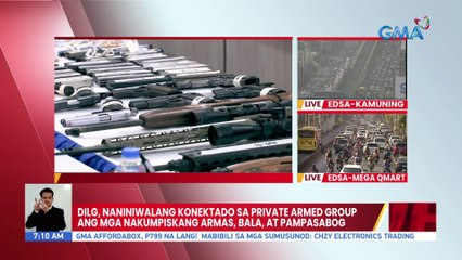 DILG, naniniwalang konektado sa private armed group ang mga nakumpiskang armas, bala, at pampasabog | UB