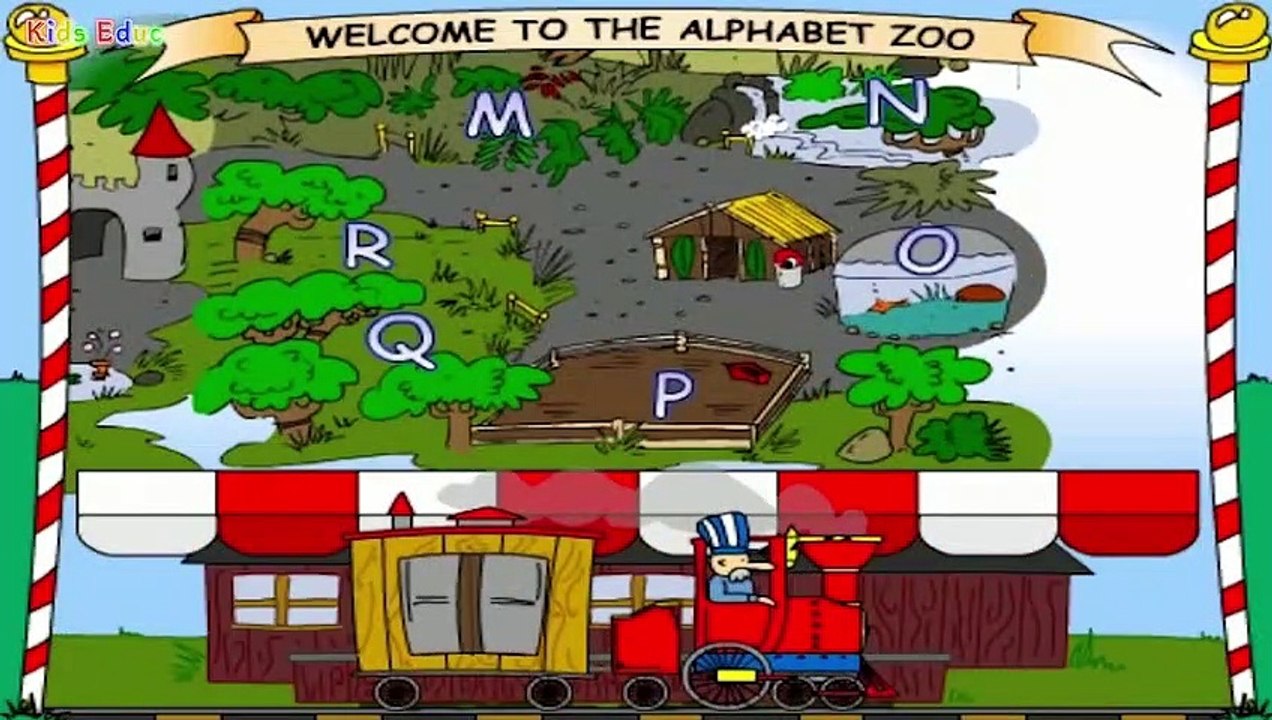 Zoo Animals Alphabet Learning, ABC Train, Funny Game for Babies and Kids, Exercises for Preschoolers