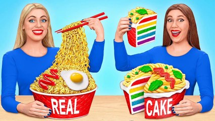 Cake vs. Real Food Challenge: Which Looks Better? 🍰🍽️