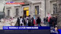 Mobilisation contre la réforme des retraites: le lycée Thiers de Marseille bloqué par une cinquantaine d'élèves