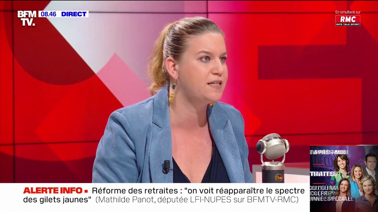10e mobilisation contre la réforme des retraites: Mathilde Panot appelle les manifestants "au plus de sang froid possible face aux provocations"
