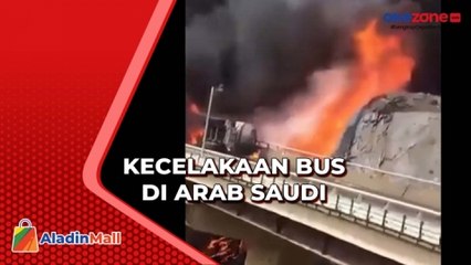 Bus Jamaah Umrah Tabrak Jembatan dan Terbakar di Arab Saudi