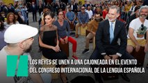 Los Reyes se unen a una cajoneada en el evento  del Congreso Internacional de la Lengua Española