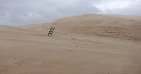 Gironde : des vents violents ont permis de dévoiler un escalier enseveli sous le sable de la dune du Pilat