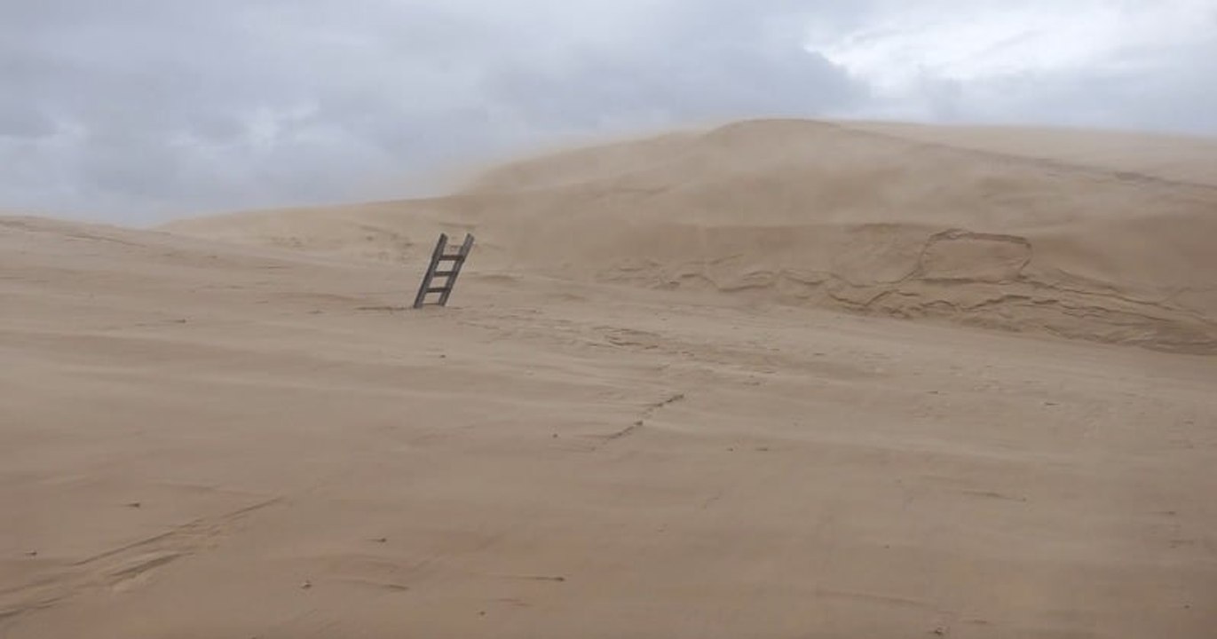 Gironde : des vents violents ont permis de dévoiler un escalier enseveli sous le sable de la dune du Pilat