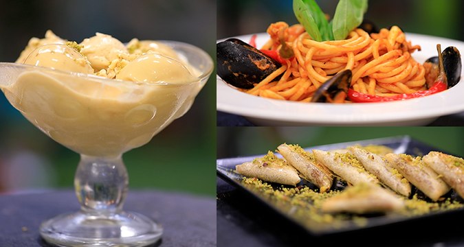 Pâte au fruit de mer, Glace à la chamia, samsa au fruits secs - Koujinetna haka Romdhan 2 - EP 05