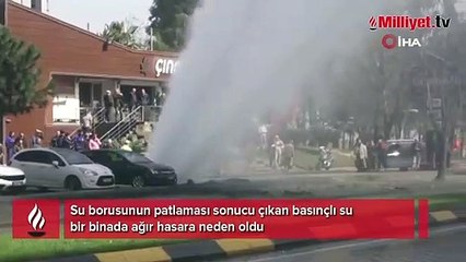 Su borusu patladı, ortalık savaş alanına döndü