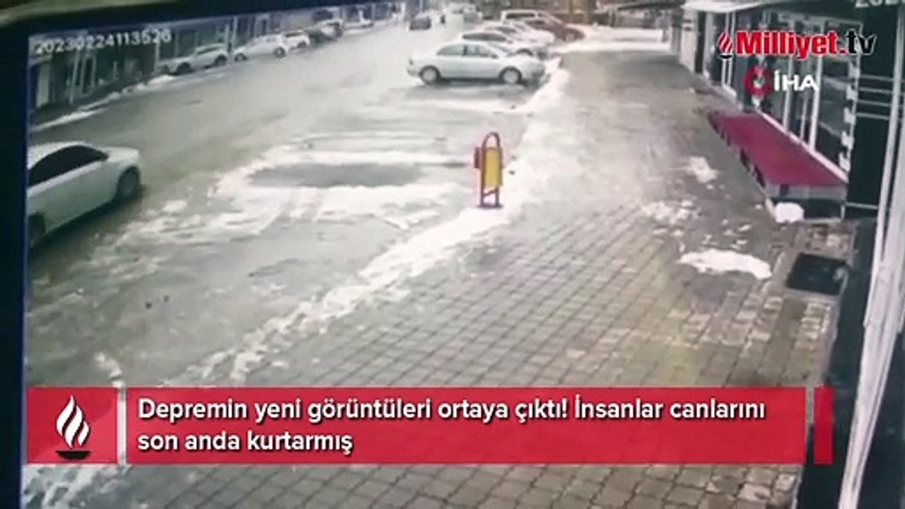 Depremin yeni görüntüleri ortaya çıktı: İnsanlar son anda kurtulmuş