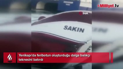Yenikapı'da feribotun oluşturduğu dalga balıkçı teknesini batırdı