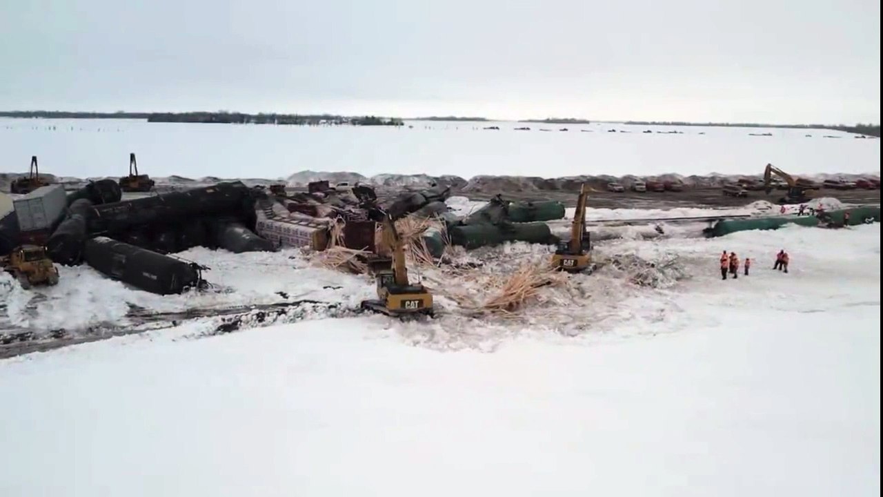 A Canadian Pacific train derailed in rural North Dakota Sunday night and spilled hazardous materials