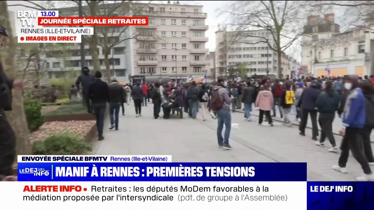 Rennes: quelques tensions en marge du cortège contre la réforme des retraites