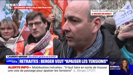 Laurent Berger: "Il y a besoin d'apaiser ce qui en train de se passer, nous on a proposé une voie de sortie, il faut que le gouvernement y réponde"