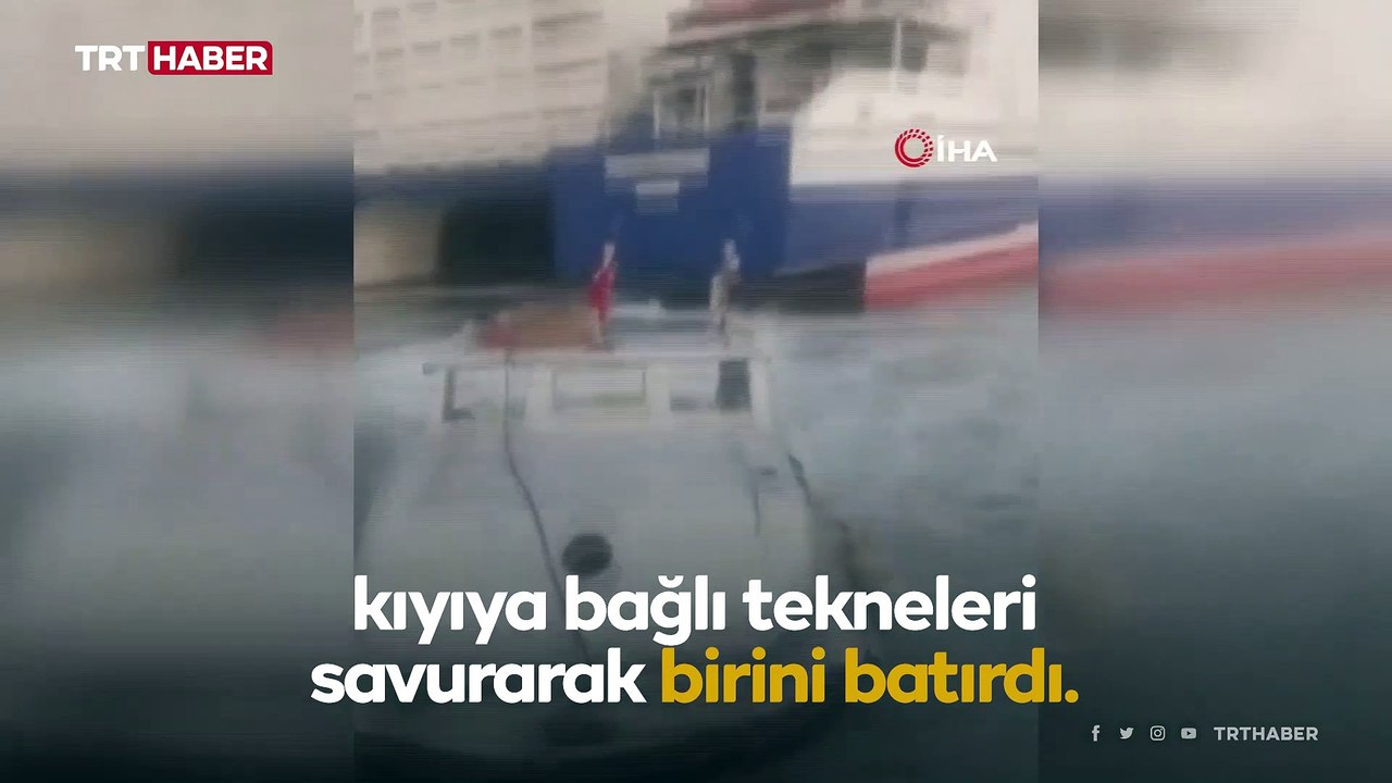 Yenikapı'da feribotun dalgası balıkçı teknesini batırdı