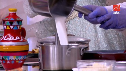 مقادير المكرونة بالبشاميل الإنسيابي مع اللحمة المعصجة بتركات الشيف حسن