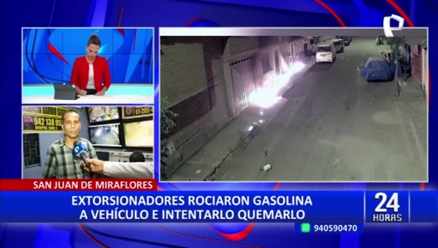 San Juan de Miraflores: extorsionador intenta incendiar vehículo