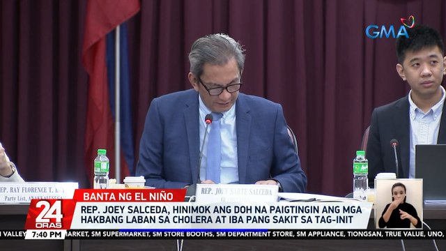 Rep. Joey Salceda, hinimok ang DOH na paigtingin ang mga hakbang laban sa cholera at iba pang sakit sa tag-init | 24 Oras