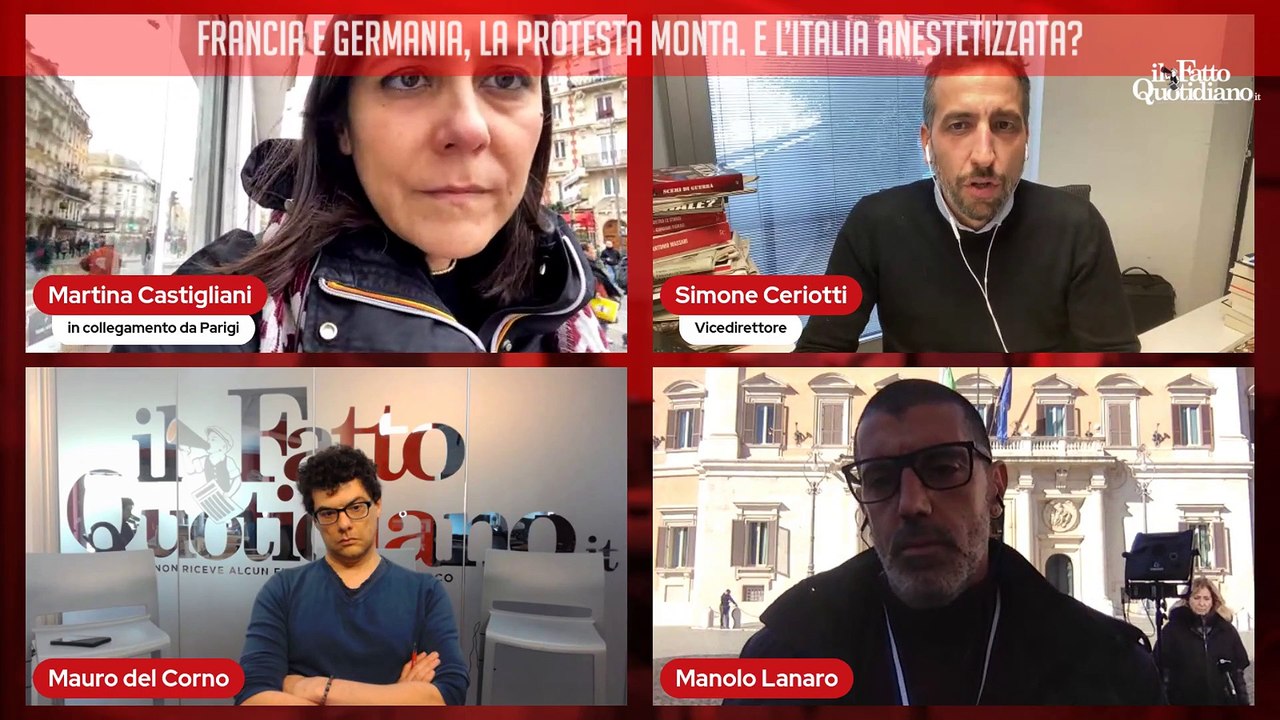 Francia e Germania, la protesta monta in Europa: Italia anestetizzata? Segui la diretta con Peter Gomez
