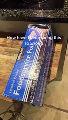 El truco para cortar el papel de aluminio recto