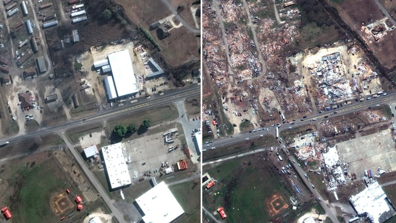Satellite images show scale of destruction in Mississippi before and ...