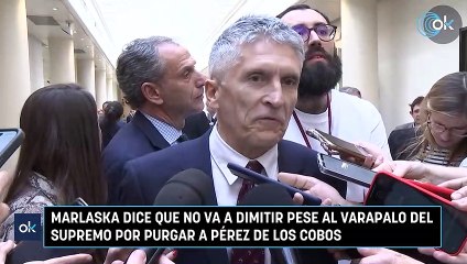 Marlaska dice que no va a dimitir pese al varapalo del Supremo por purgar a Pérez de los Cobos