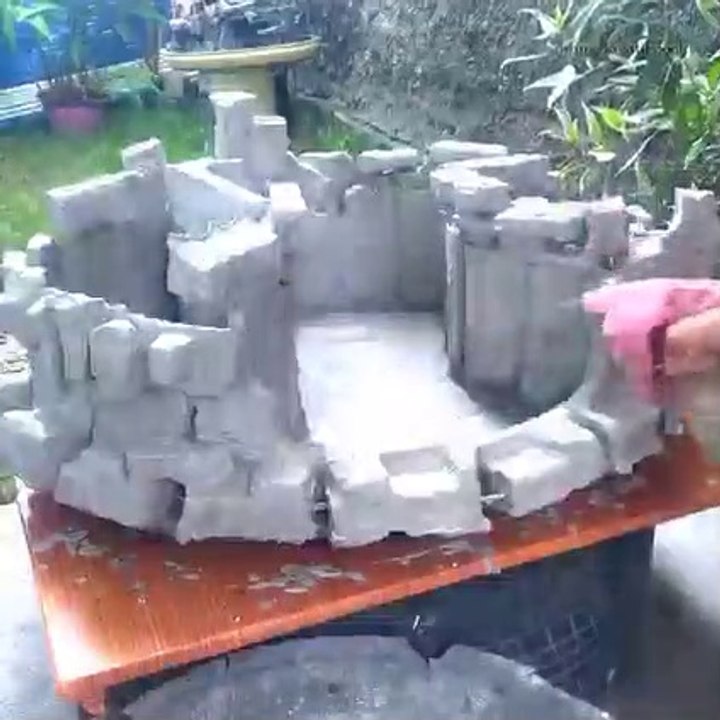 Design Ideas - Turn Ugly Corner Into a  mini landscape realistic waterfall aquarium  Cement Ideas