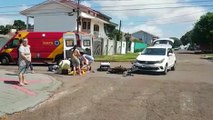 Idoso tem lesões graves após colisão no Bairro Neva