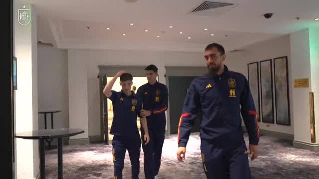 Rubiales entrega unas insignias a los debutantes Joselu y Martín Zubimendi