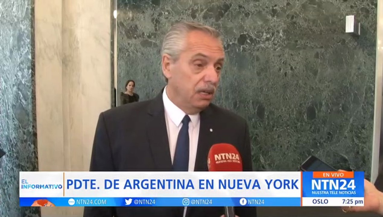 "Hablamos del hambre, de la crisis financiera y de las Malvinas": Alberto Fernández a NTN24 sobre su reunión con Guterres