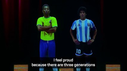 Pele and Maradona appear as holograms in Messi tribute