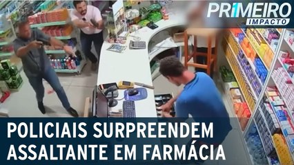 Flagra homem tenta roubar farmácia e é surpreendido por policiais