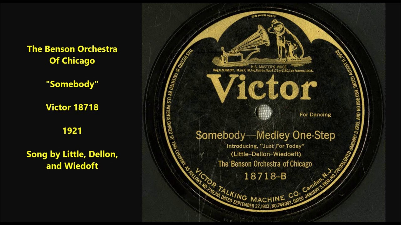 The Benson Orchestra Of Chicago - Somebody (1921)