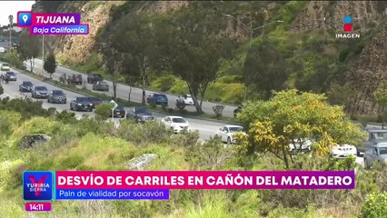 Inicia el desvío de carriles en el cañón del "Matadero" tras formación de socavón